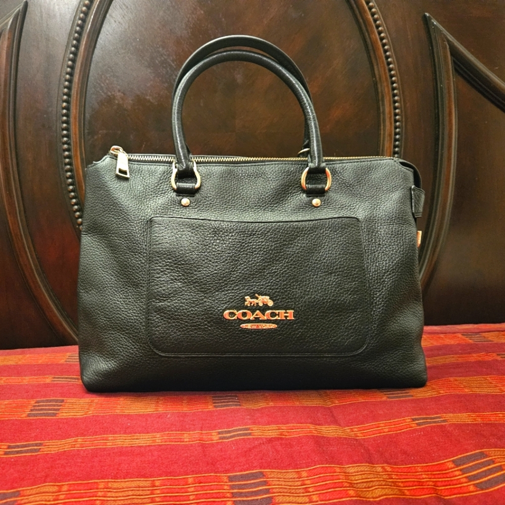 Coach Emma Pebbled Leather Satchel